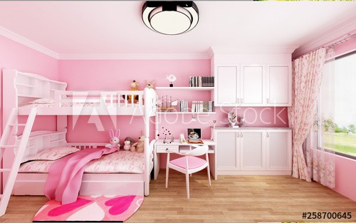 Pink girl's bedroom 